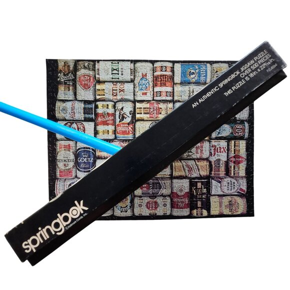 Springbok Jigsaw Puzzle Whats Your Pleasure Beer Cans 500 piece Complete PZL4064 - Picture 8 of 12